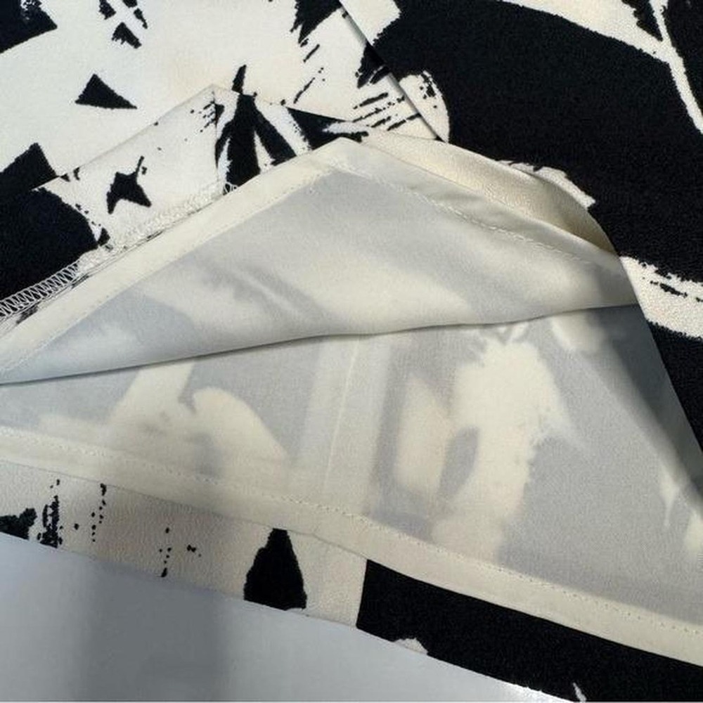 Banana Republic Vintage 2 Abstract Tropical Floral Skirt Black White Career - Picture 8 of 8